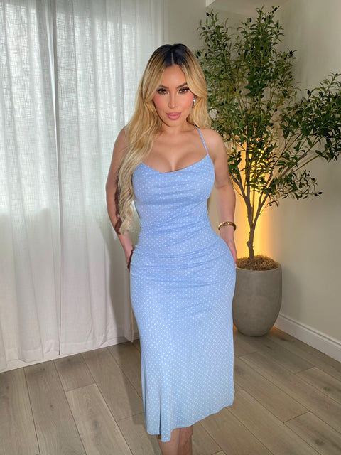 Paris Baby Blue Maxi Dress
