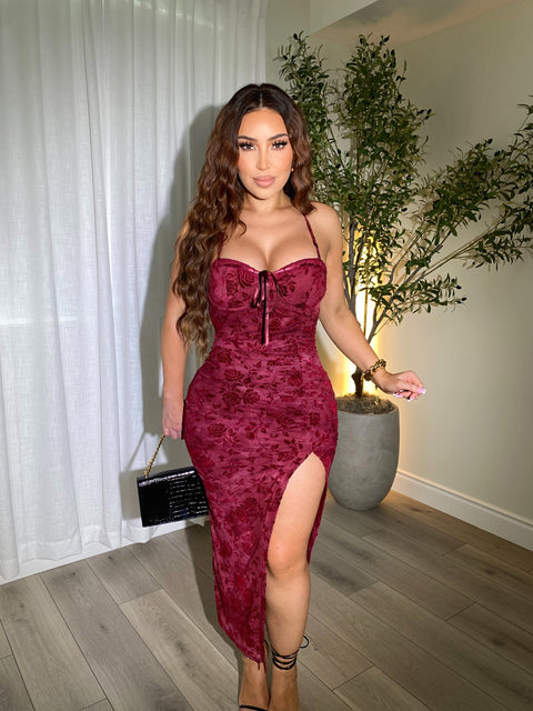 Rich Burgandy Maxi Dress