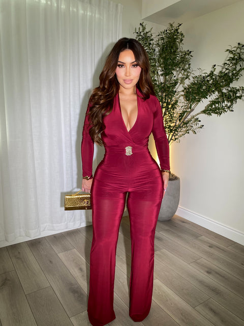 Unforgettable Burgundy Jumpsuit