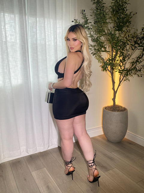 Love Twist Black Mini Dress