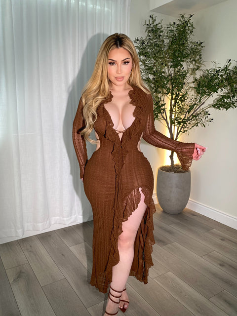 Delightful Caramel Maxi Dress