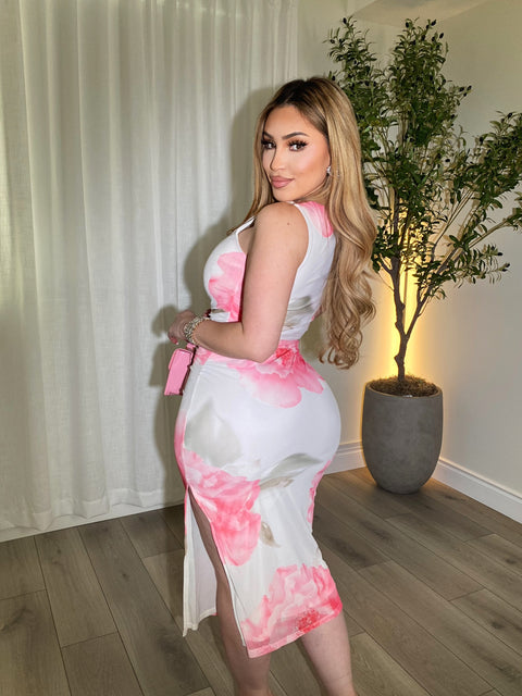 Peony Pink Ivory Dress