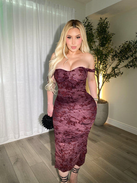 Adore Burgandy Dress