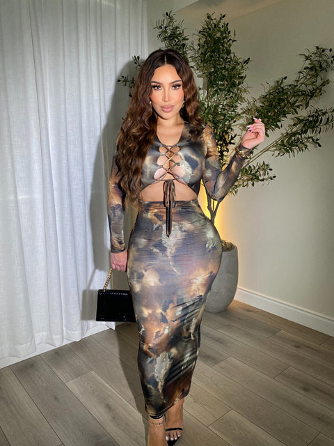 Bronzed Aura Maxi Dress
