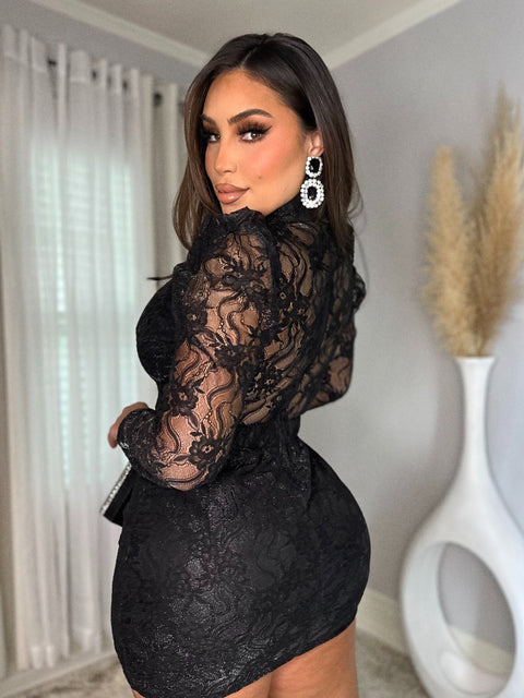 Coquette Black Dress