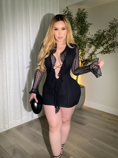 Delightful Black Mini Dress
