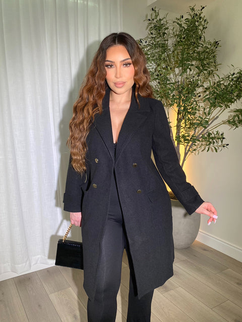 Elevated Black Long Coat