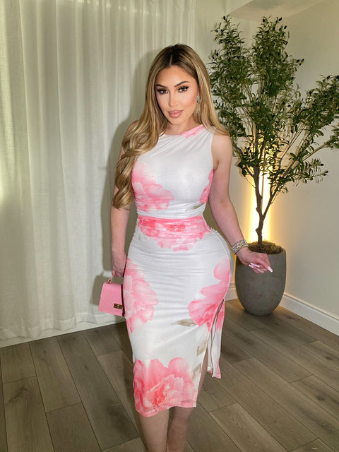 Peony Pink Ivory Dress