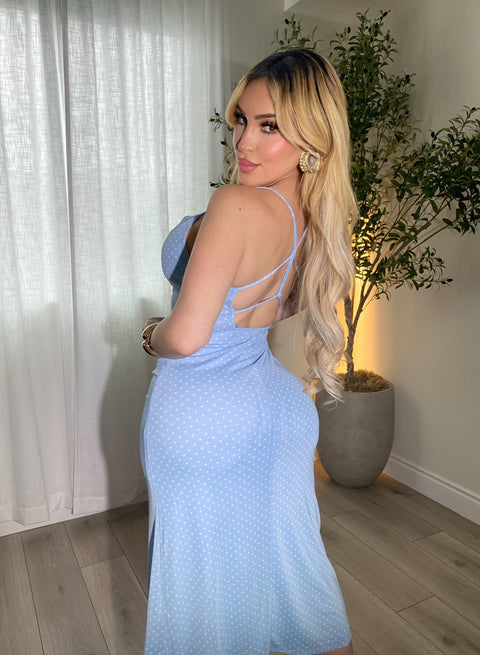 Paris Baby Blue Maxi Dress