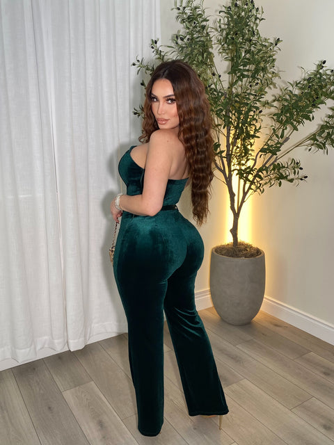 Velvet Dream Green Jumpsuit
