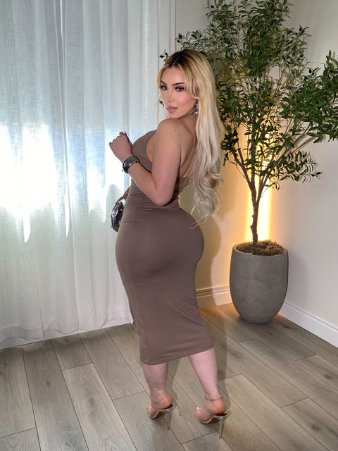 Buckle up Taupe Dress