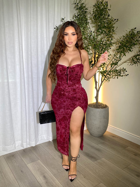 Rich Burgandy Maxi Dress