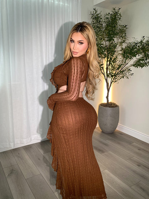 Delightful Caramel Maxi Dress