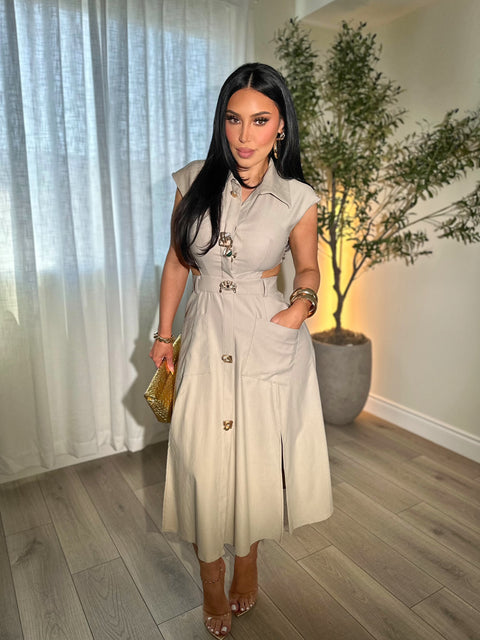 Sahara Kaki Dress