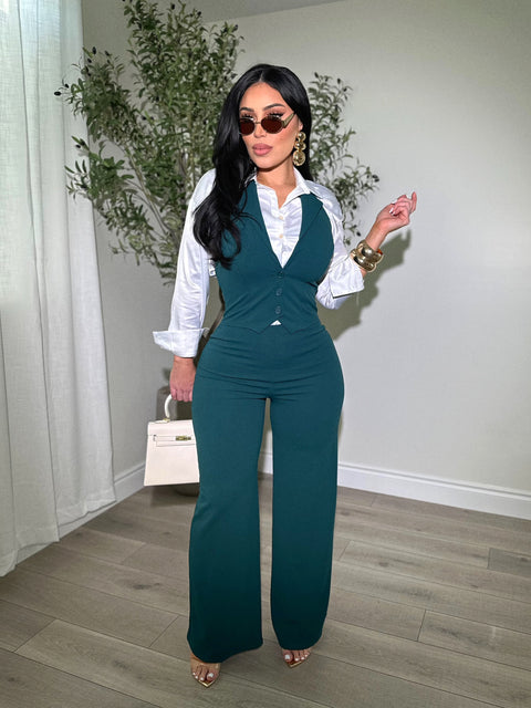Executive Green Jumpsuit