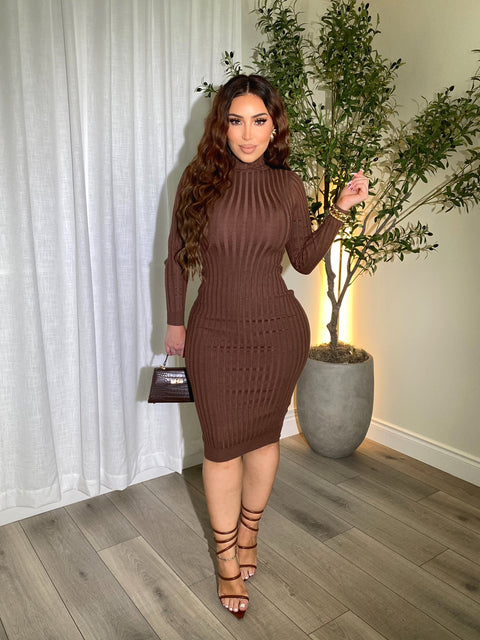 Veronica Chocolate Midi Dress