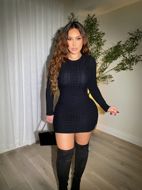 Knitted Black Mini Dress